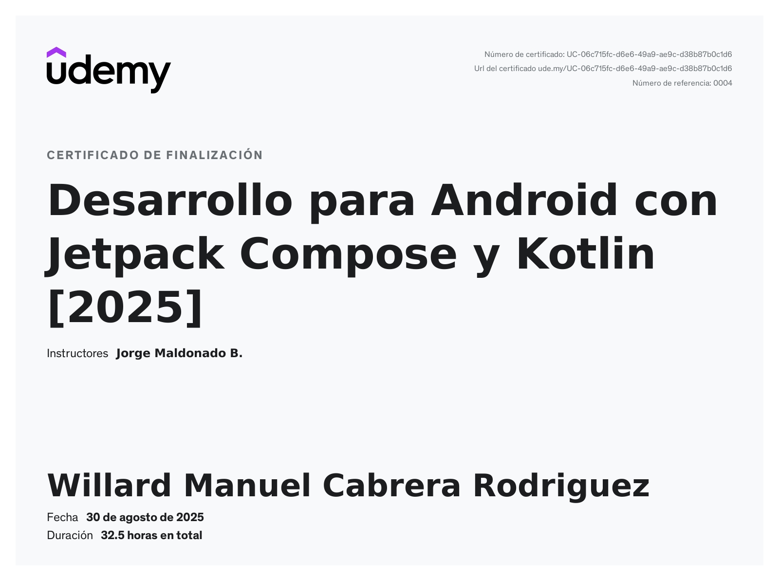 Certficado Compose